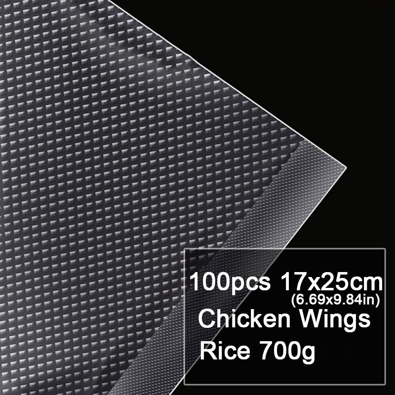 100pcs Kitchen Food Vacuum Sealer Bag Sous Vide Food Saver Storage Vacuum Packaging Bags Kitchen Accessories BPA-Free: 100pcs 17x25cm
