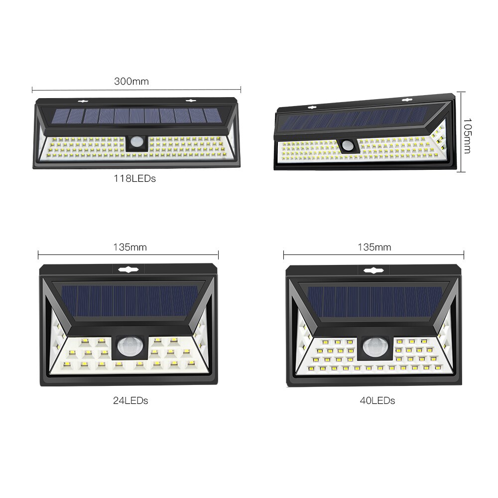 Outdoor lighting Solar Led Wall Light PIR Motion Sensor Street Lamp Garden Patio Courtyard Home Outside Lights Security Lamp