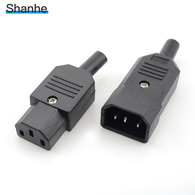 1Set Diy 10A 250V Zwart Iec C13 C14 Vrouwelijke Stekker Rewirable Power Connector 3 Pin Ac socket