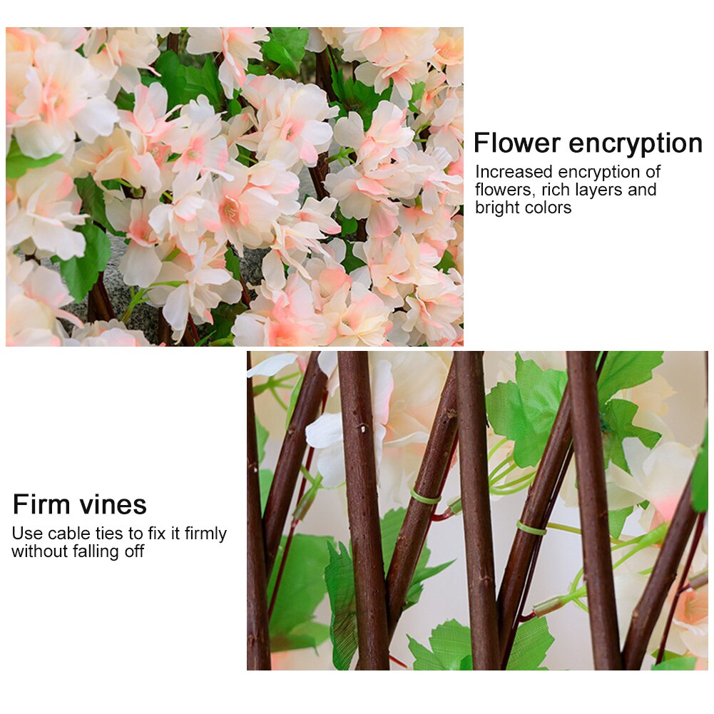 Artificial Flower Leaves Garden Screening Balconies Trellis Privacy Screen Gate Wooden Hedge Fence Expandable Indoor Backyard