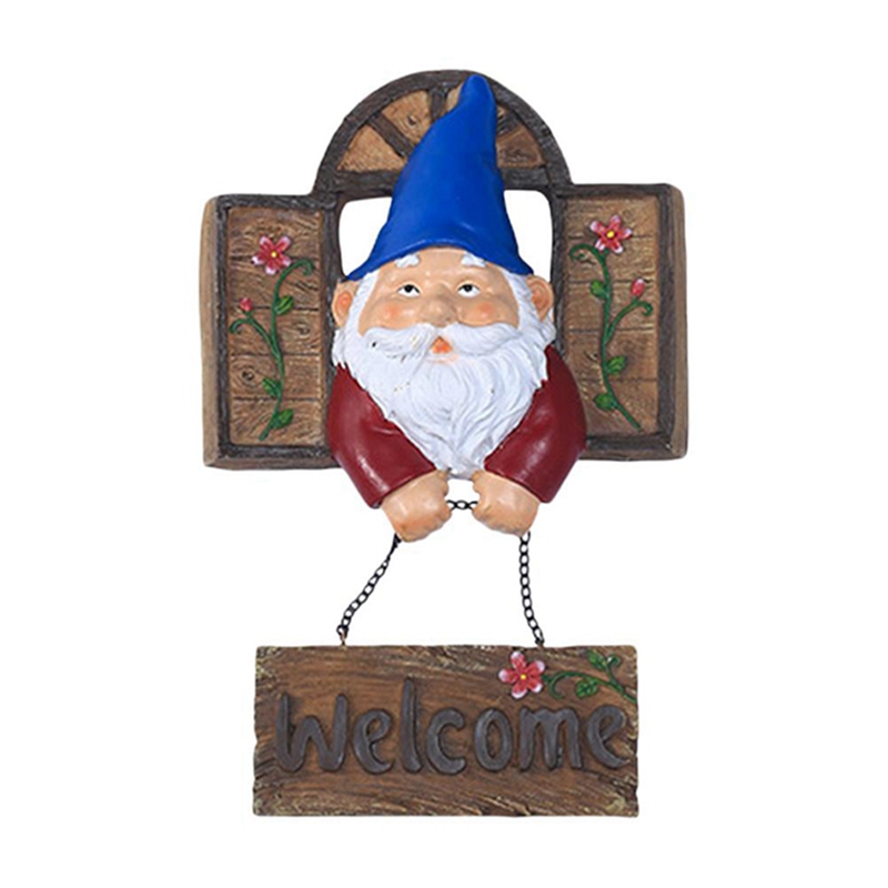 Figuras de jardín de Nomos para exteriores, cartel de bienvenida de jardín, decoración artística para valla de árbol, esculturas de puerta de patio