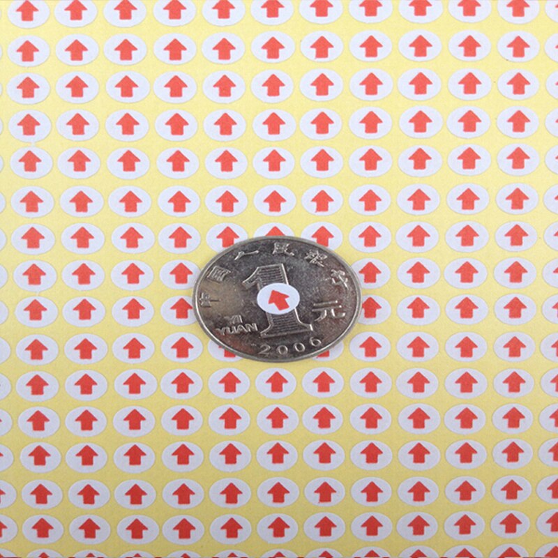 1000pcs 6x6mm custom defective product arrow mark stickers indicates error fault items goods RED color labels