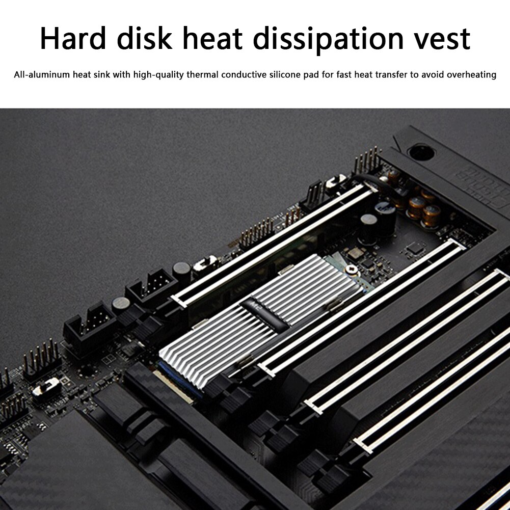 M.2 2280 Solid State Hard Disk Cooling Pad Aluminum Alloy SSD PC Computer Heatsink Heat Dissipation Radiator