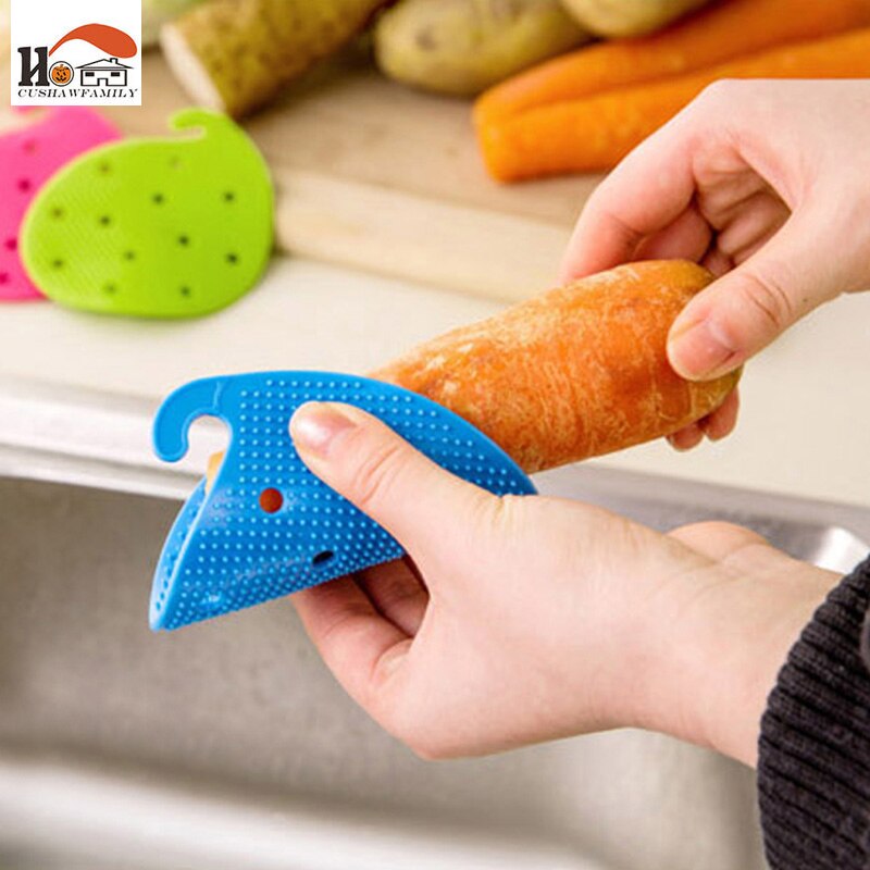 CUSHAWFAMILY Leuke Groente Borstel Siliconen Vruchten Reinigingsborstel Voor Aardappel Wortel Gember Schoonmaken Keuken gereedschap