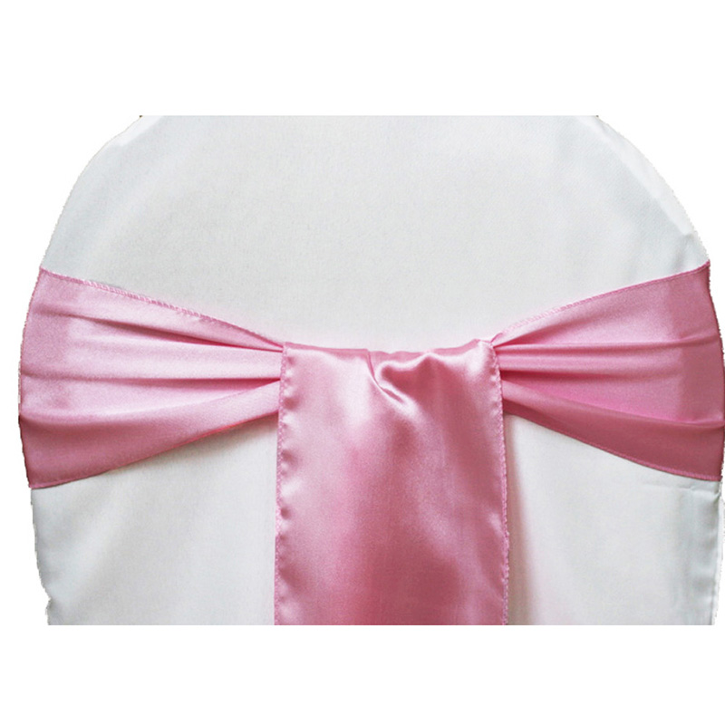 Freies 25 teile/los Hochzeit Stühle Knoten Schärpe Satin- Stoff Stuhl Schärpen Bogen Abdeckung Für Hochzeit Partei Bankett Veranstaltung Dekorationen: hell Rosa