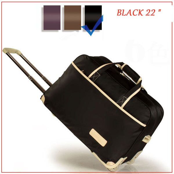 Neue Frauen Trolley Gepäck Roll Koffer Casual Verdickung Roll Fall Reisetasche auf Rädern Gepäck Koffer: Black 22