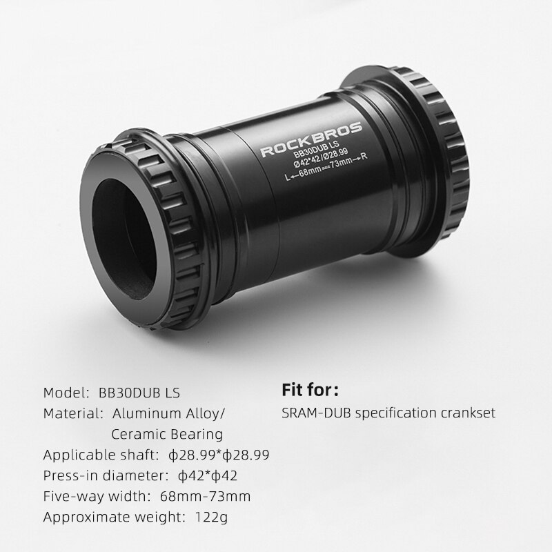ROCKBROS-Adaptador de soportes inferiores de bicicleta, prensa de rodamiento de cerámica, eje BSA para Shimano R8000 6800 R7000 SRAM GXP SRAM DUB ROTOR 3D: BB30DUB-LS
