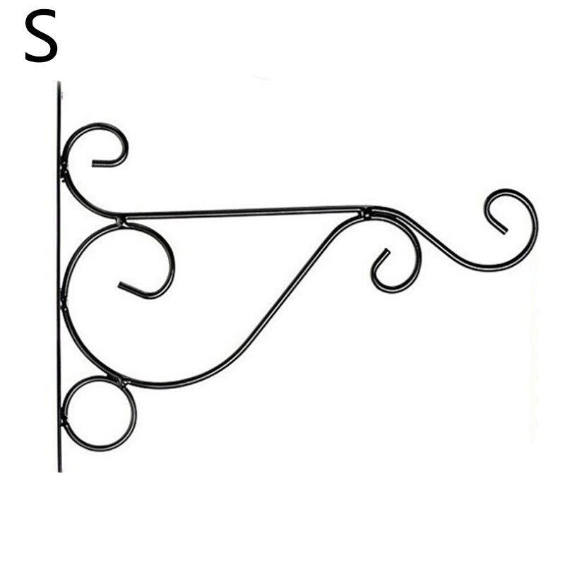 1PC Hängen Pflanzen Halterung Europäischen Stil Wand Pflanzer Haken Blume Topf Eisen Laternen Aufhänger für Garten Outdoor Indoor Terrasse: black-S 20x25cm