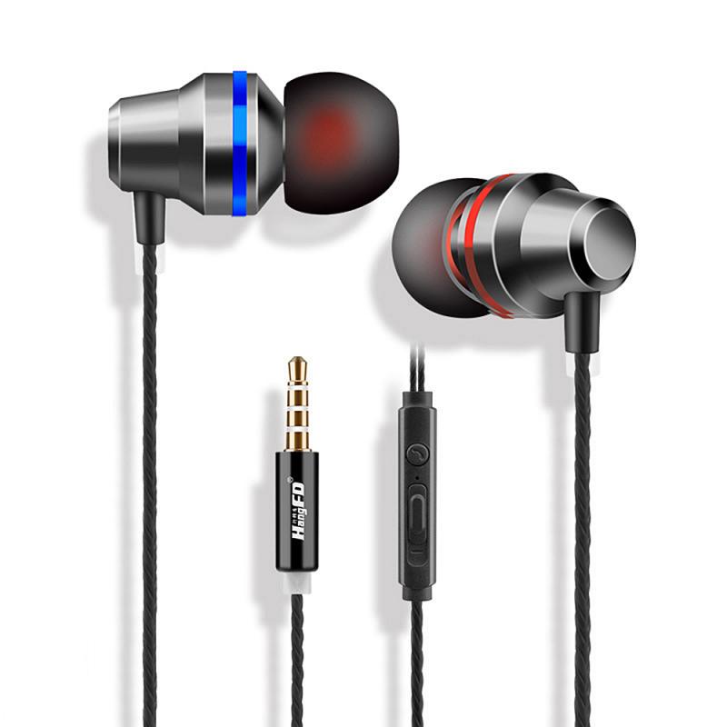 Bass Stereo In-Ear Oordopjes MP3 Computer Mobiele Telefoon Universele Metalen Bedrade Magic Oordopjes Ingebouwde Microfoon 3 Kleuren: black