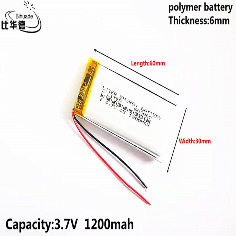 3.7v -liter-energieakku, 1200 mah , 603060 lithium-polymer-lipo-akku, wiederaufladbar für  mp3 kopfhörer, ladepads, dvd-player, bluetooth-kamera