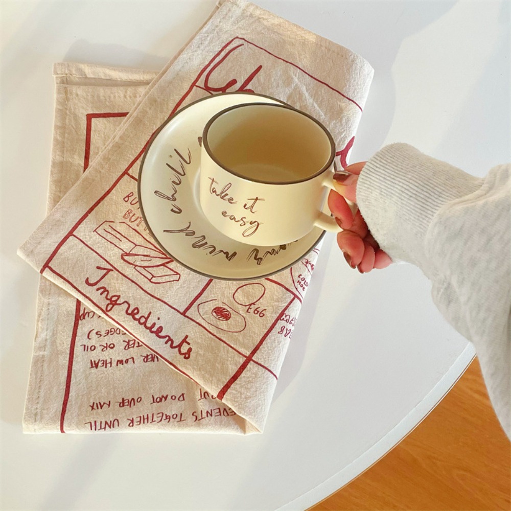 Placemat Korean Style Table Napkin Cloth Vintage Chic Kitchen Desktop Mat French Printing Cotton Wall Tapestry Party Decoration