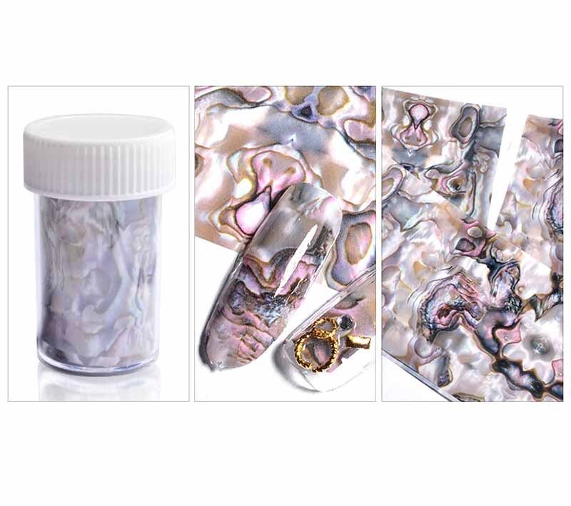 Nagelkunst ster schelp sterrenhemel sticker schelp 3d nagelsticker onregelmatige schelp decal sterrenhemel warmteoverdracht sticker 4*100