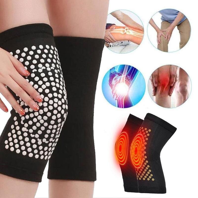 1 Pair Riscaldamento Autonomo Ginocchiere Artrite Brace Supporto Rotula del Ginocchio Maniche Pastiglie Terapia Magnetica Ginocchiera Sollievo Dal Dolore