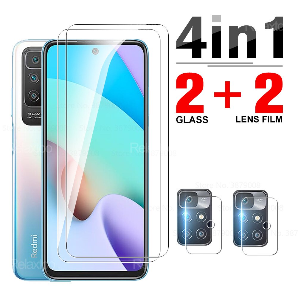 4in1 Beschermende Glas Voor Xiaomi Redmi 10 Camera Screen Protector Voor Redmi 10 9 9a 9c 9T Een C T Redmy Redmi10 Gehard Glas