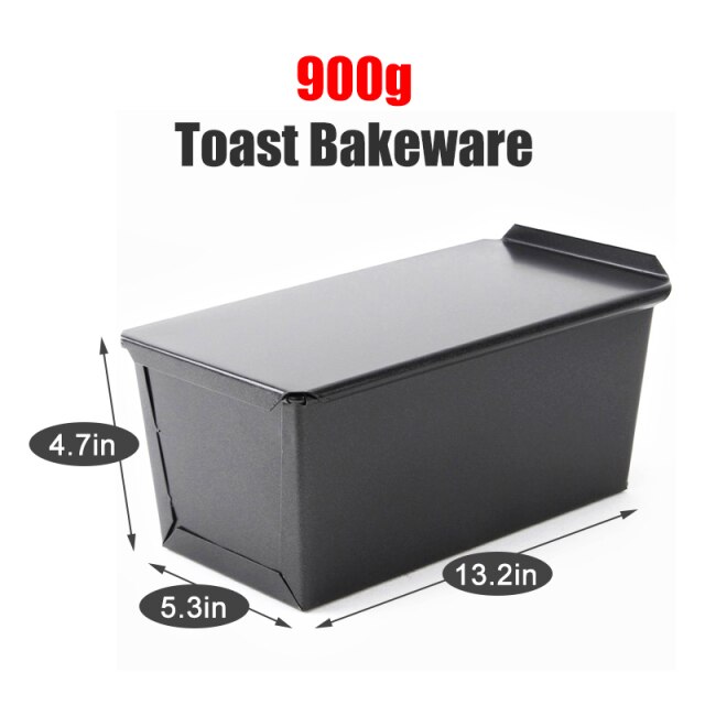 250-1000G Rechthoek Non-stick Brood Gehaktbrood Pan Met Deksel Ijzer Toast Cakevorm Keuken Bakvormen bakken Levert: 900g