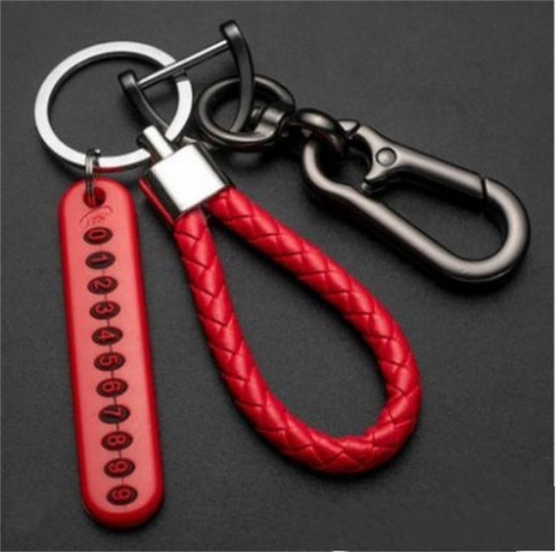 Anti-Lost Car Key Pendant Split Rings Keychain Phone Number Card Keyring Auto Vehicle Key Chain Car Outdoor Climbing Accessories: E