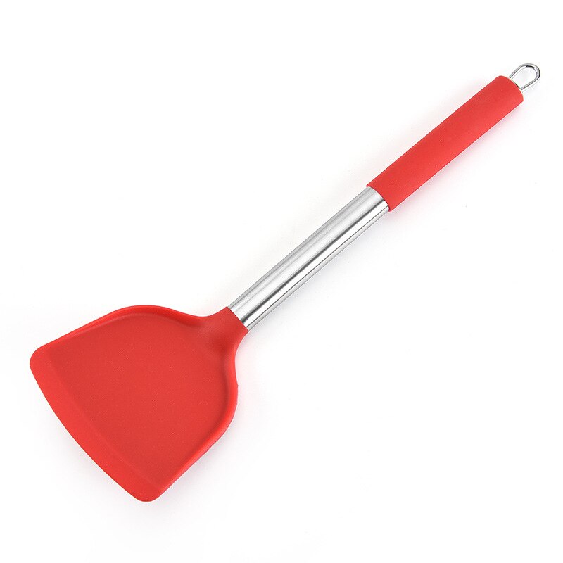 Edelstahl + Silikon Kochen Utensil Küche Werkzeuge Dreher Suppe Löffel Sieb Pasta Server Schneebesen Spachtel Lebensmittel Zange verrotten: verrotten