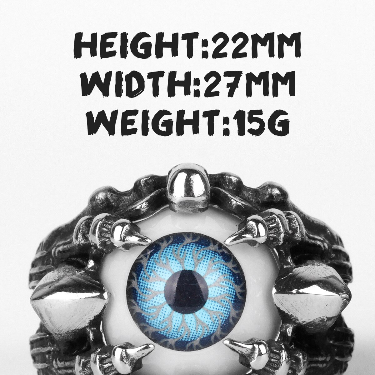 Rustfritt stål menn ringer demon djevelens øye dominerende punk rock hip hop for biker mannlig gutt smykker kreativitet