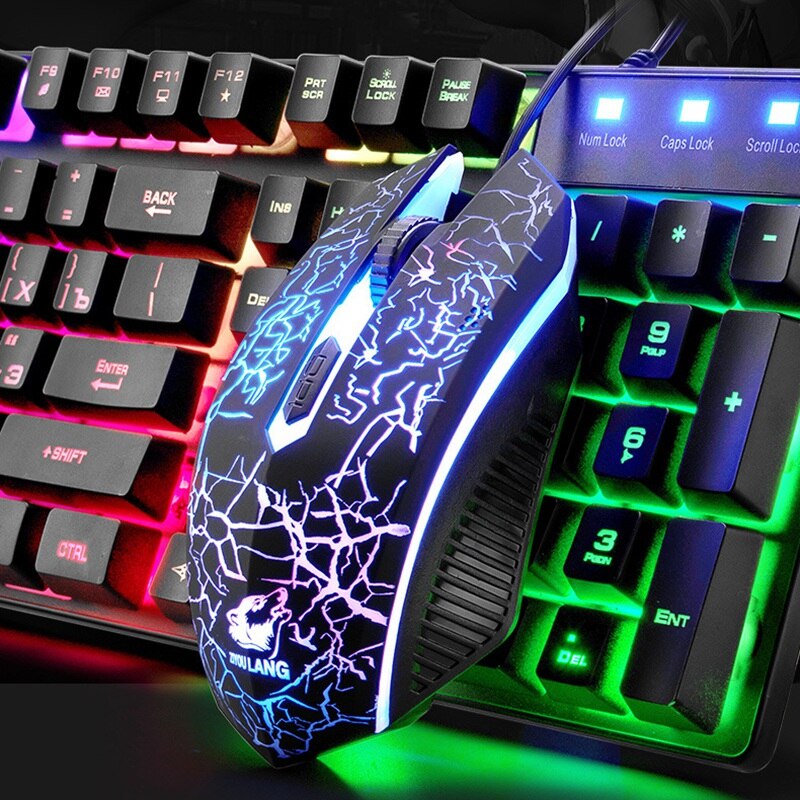 ZIYOU LANG Wired Gaming Keyboard Mechanical Feeling Backlit Keyboards USB 104 Keycaps Russian Keyboard Waterproof Computer Game