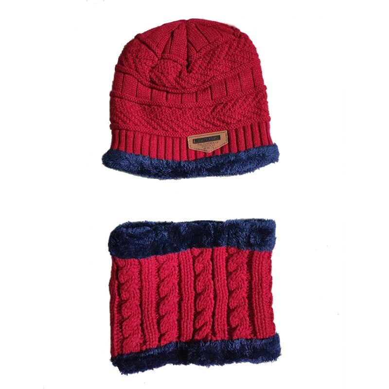 PatPat Winter 2-piece Baby Warm Knitted Fleece Hat and Scarf Accessories For 3-7 Years Old