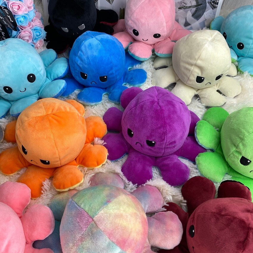 Double Sided Stuffed Flip Octopus Plush Doll Soft Simulation Plush Toy Color Doll Filled Plush Child Toy