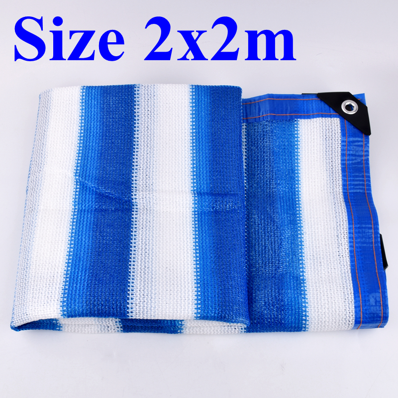 Blue-White Anti-UV Sunshade Net Privacy Safety Net Shading Net Outdoor Swimming Pool Awning Pet House Sun Shade Rate 95~90%: 2x2m