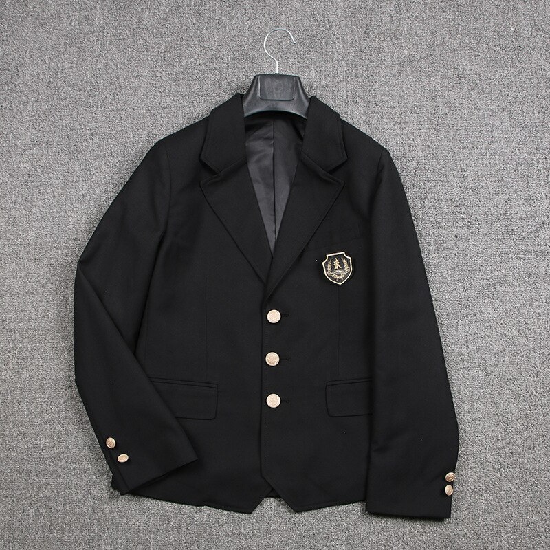 [CHI TAI] Women Spring Autumn Formal Blazers Japanese Black Long Sleeves Suit Girl Pockets Jackets Coat JK High School Uniforms: black coat only / M