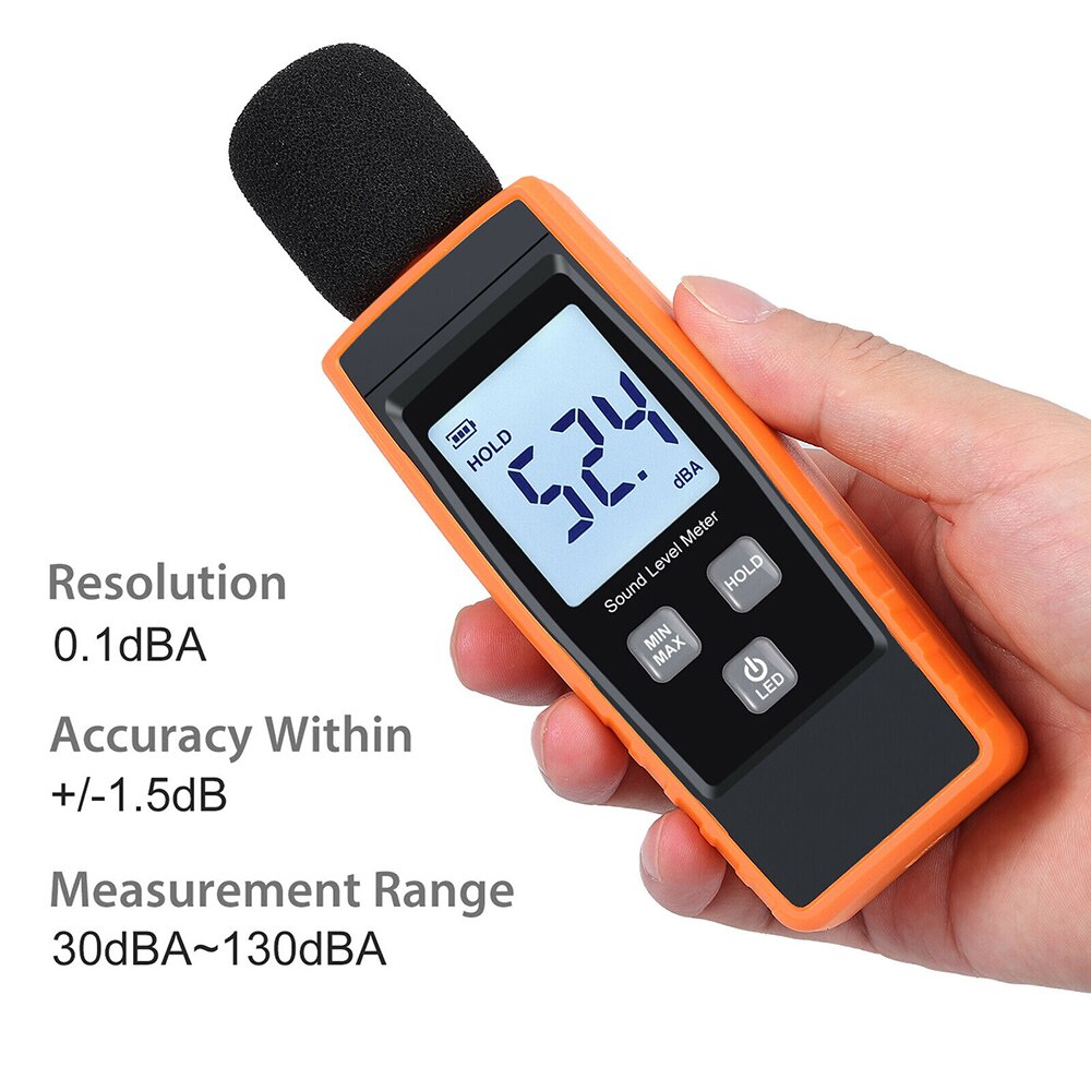 Sound Level Indicator 30-130dB Decibel Meter Measuring Instruments Mini Sound Meter Sonometros Noise Tester Digital LCD Screen