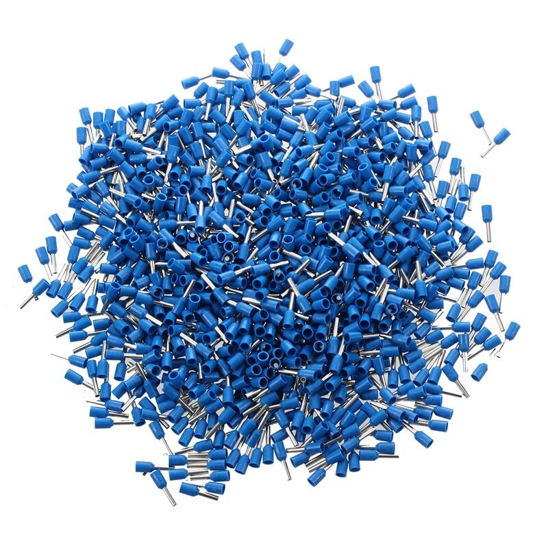 1000 Stuks Crimp Connector Geïsoleerde Pin Terminal Blauw Voor Awg 16 Draad: Default Title