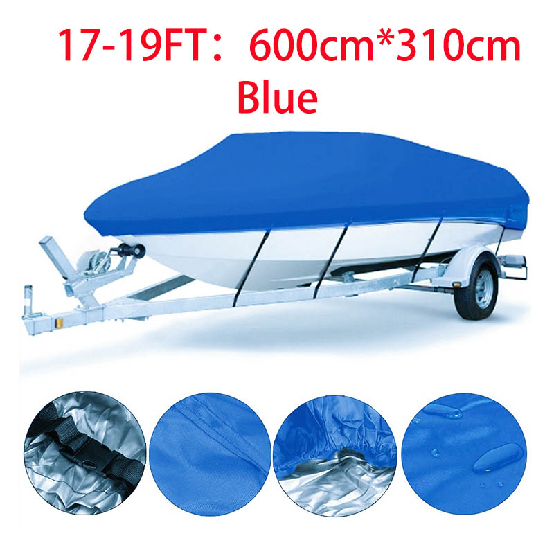 Yacht Boat Cover 11- 22FT Barco Boat Cover Anti-UV Waterproof Heavy Duty 190T Marine Trailerable Canvas Boat Accessories