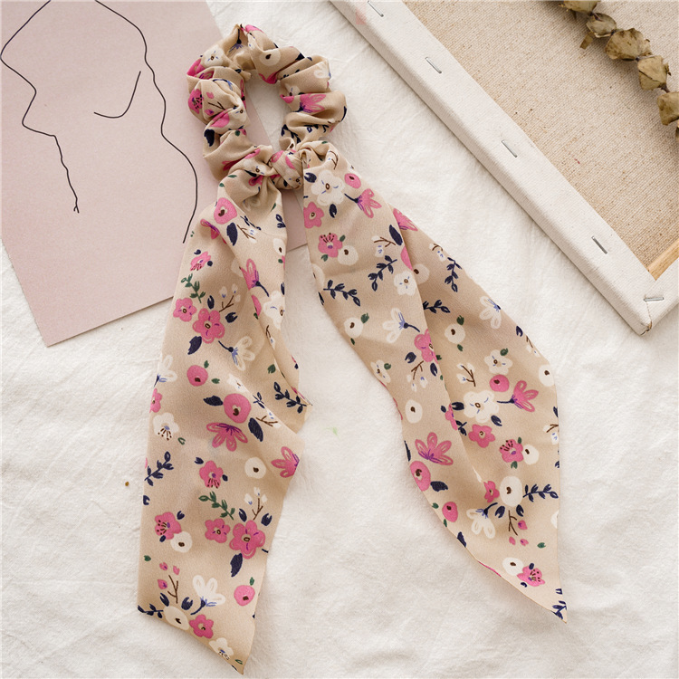 estampado de leopardo lazo largo de satén cinta cola de caballo bufanda lazo para el cabello Scrunchies mujeres niñas bandas elásticas para el cabello accesorios para el cabello