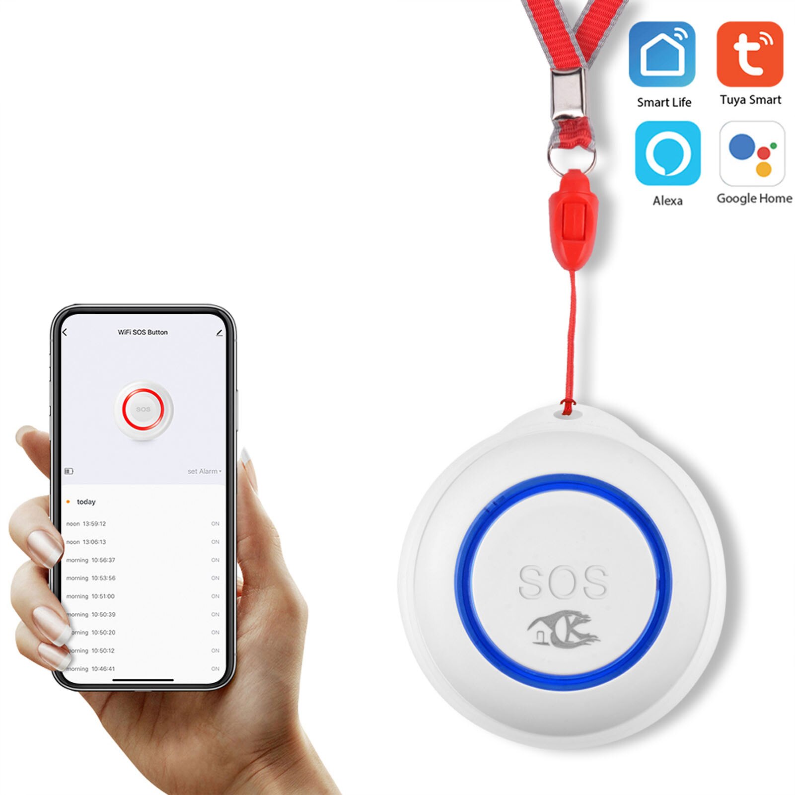 Tuya Wireless Fidelity Intelligente Emergency Knop Een Knop Alarm Belknop Alarm Remote Call Knop Sos Noodknop