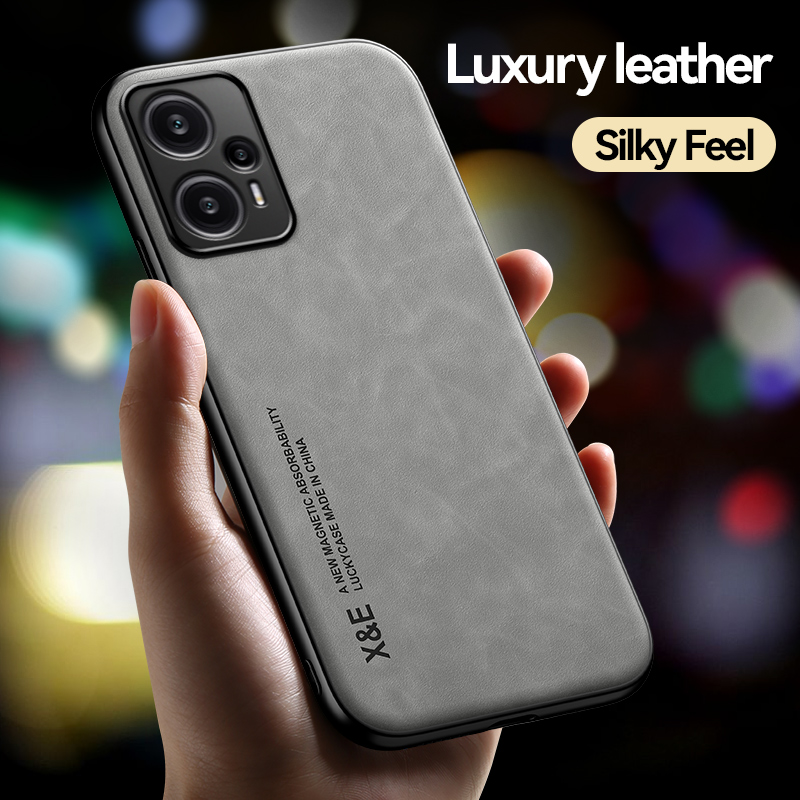 Voor Xiaomi POCO F5 Lederen Case Schapenvacht Textuur Achterkant Schokbestendig Telefoon Case voor Xiaomi Poco F5 Pro 5G