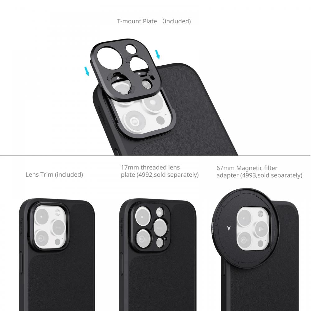 SmallRig FilMov Photography Kit for iPhone 16 Pro Max, for iPhone 16 Pro, with Capture Grip/T-Mount Lens Backplate for MagSafe