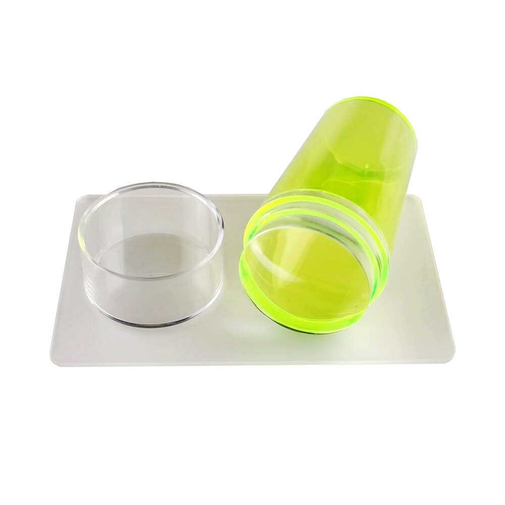 Transparent Head Nail Stamper Scraper Set Silicone Stamper for Nail Art Stamping Plate Template Stamp Tools: 99 Yellow