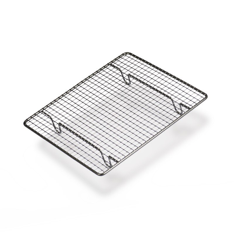 Stainless Steel Non stick Wire Grid Cooling Tray Cake Food Rack Oven Kitchen Baking Pizza Bread Barbecue Cookie Holder Shelf: Black Small 26x23cm