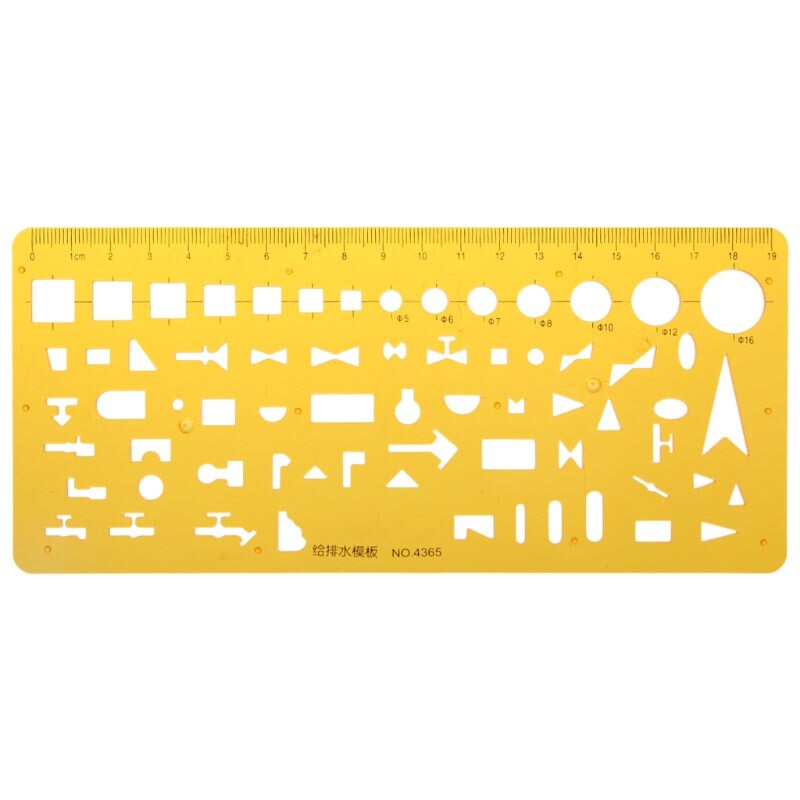 K żywica koła geometryczny szablon linijka wzornik rysunek narzędzie pomiarowe studenci żółty biurowe i szkolne: 5AC1100485