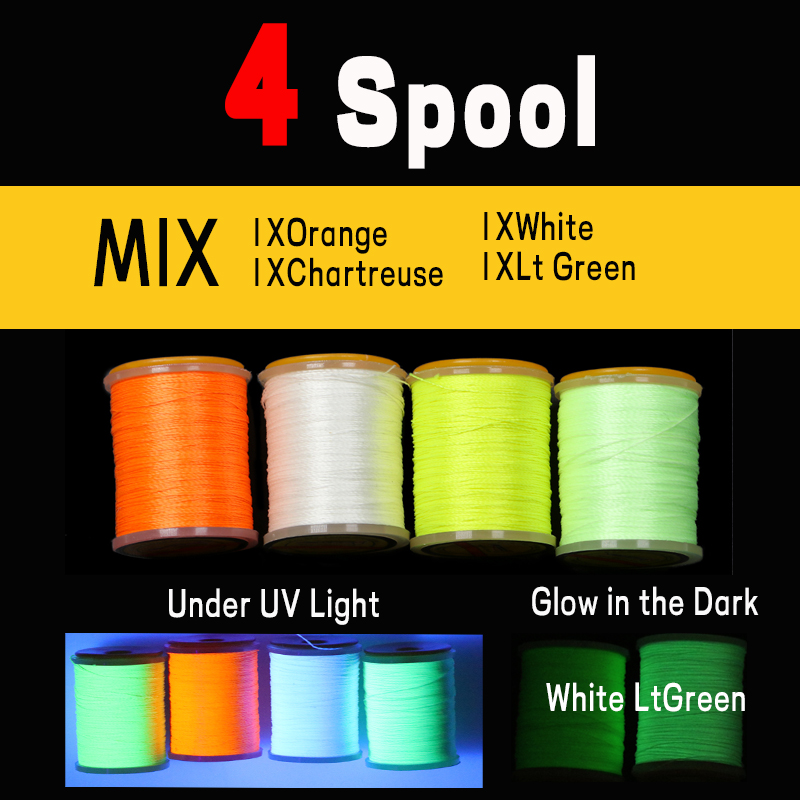 WIFREO-Hilo de atado de moscas Lumo 150D para Lucio, Lucio, moscas, UV Fluo, poliéster, bricolaje, gancho de asistencia, línea de encuadernación, accesorios de pesca, aparejos: Amarillo claro