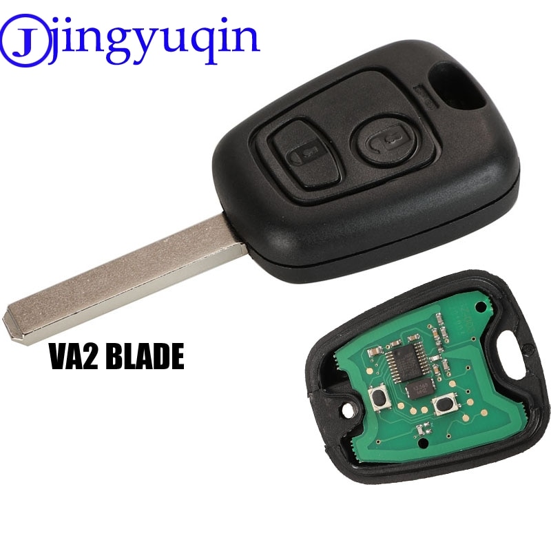 Jingyuqin 2 botones preguntar llave de control remoto Fob controlador para PEUGEOT 206 PEUGEOT 433MHZ con PCF7961 Chip transpondedor