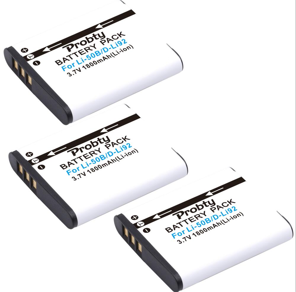 Li-50B batería + cargador para OLYMPUS Stylus Tough 1030 SW duro 6000 8000 mju 1010 mju 1020 mju 1030 SW Mju 1040: 3 battery