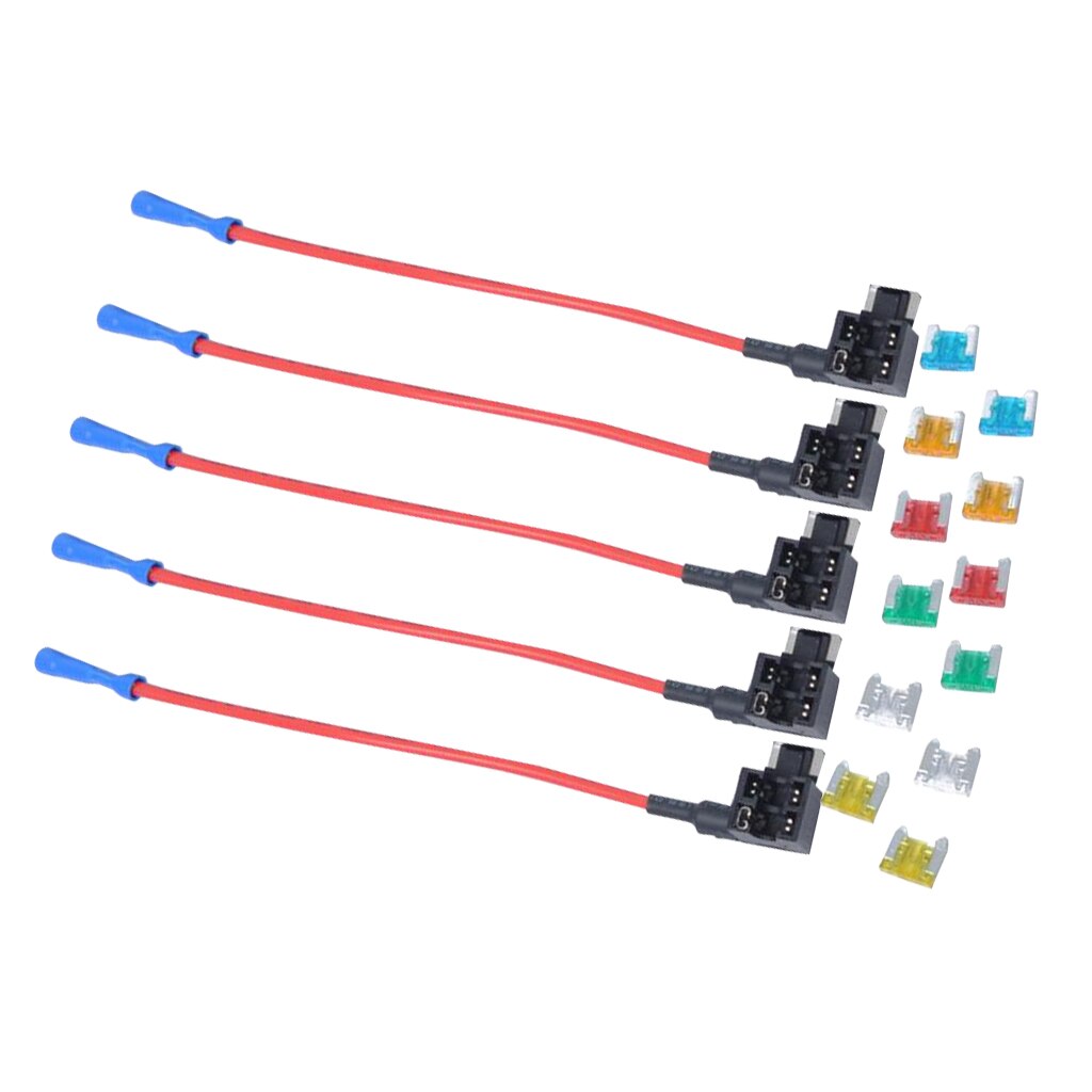 12 Pieces Auto Car Truck Mini Blade Fuse 5A-30mpA with Add-a-circuit Holder Kit
