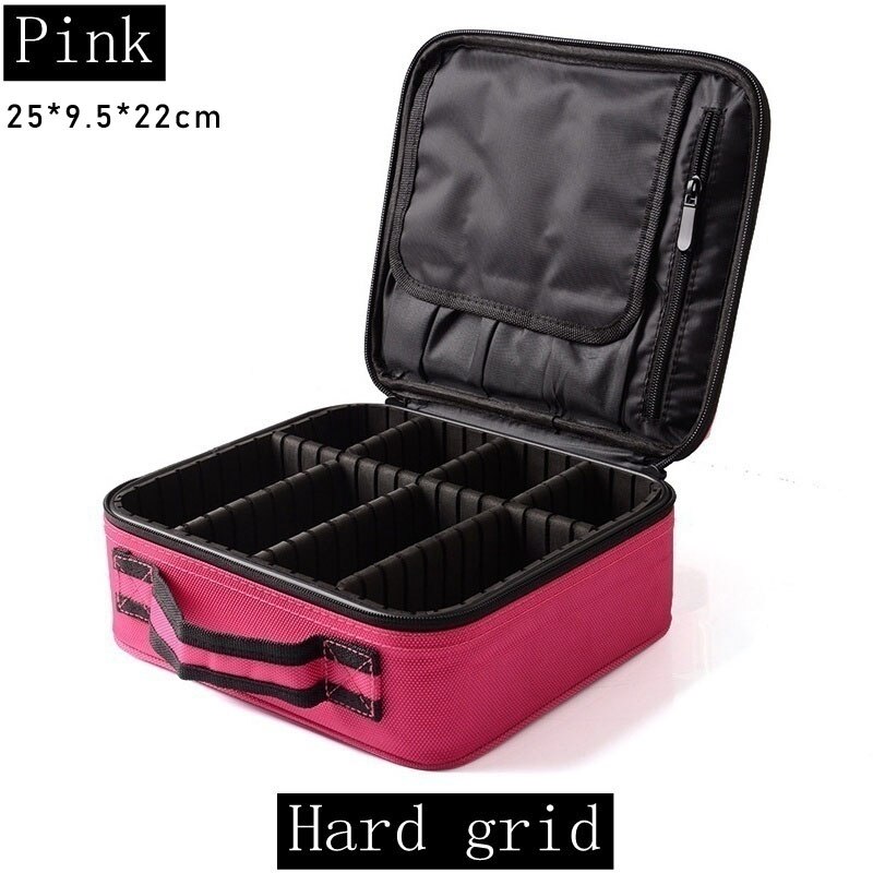 Make Up Box Cosmetics Pouch Bags Beauty Clapboard Case Women Cosmetic Bag Travel Insert Makeup Bag: Hot Pink Mini Hard