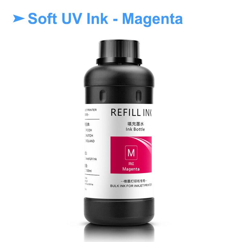 500ML LED UV tusz do Roland ECO-UV ECO-UV2/UV4/UV5/UVS LEF-12 LEF-20 LEF-30 LEF-200 LEF-300 LEC-300 LEC-330 LEC-540 LEJ-640: Soft - Magenta