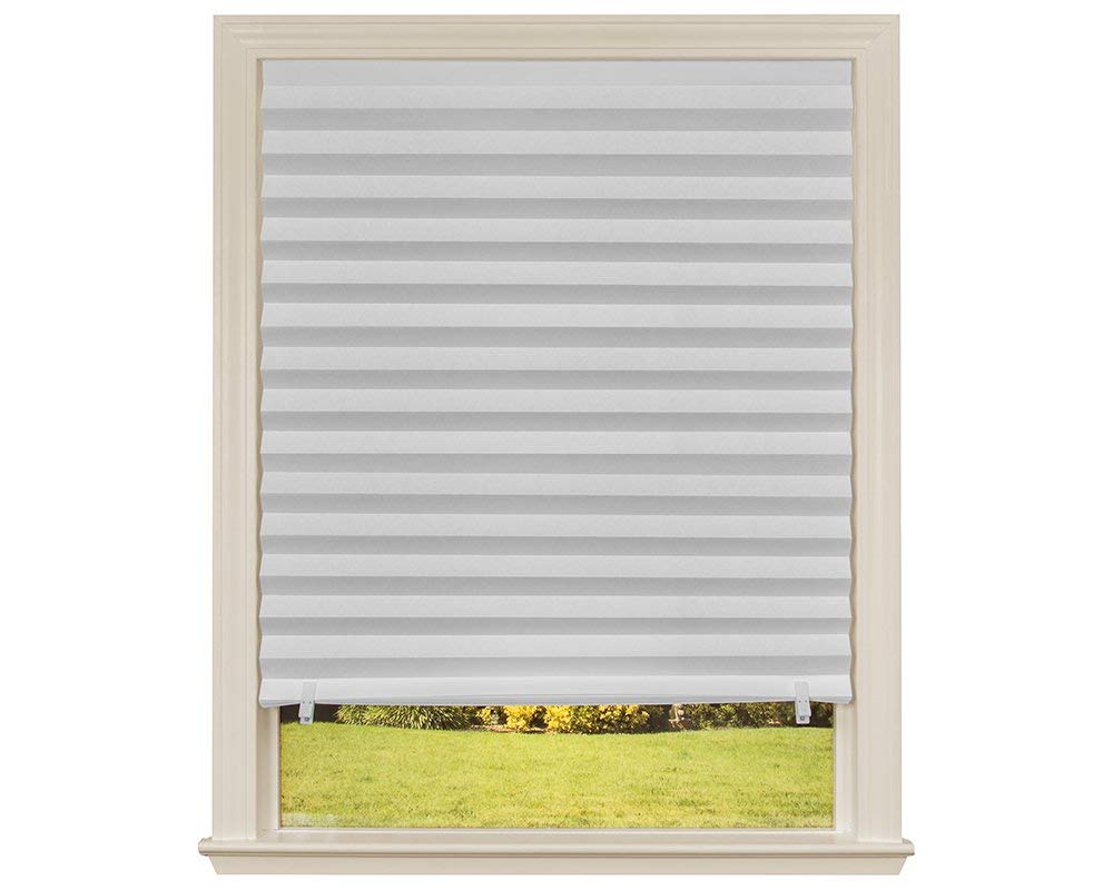 White self-adhesive pleated blinds blackout window 90x180CM