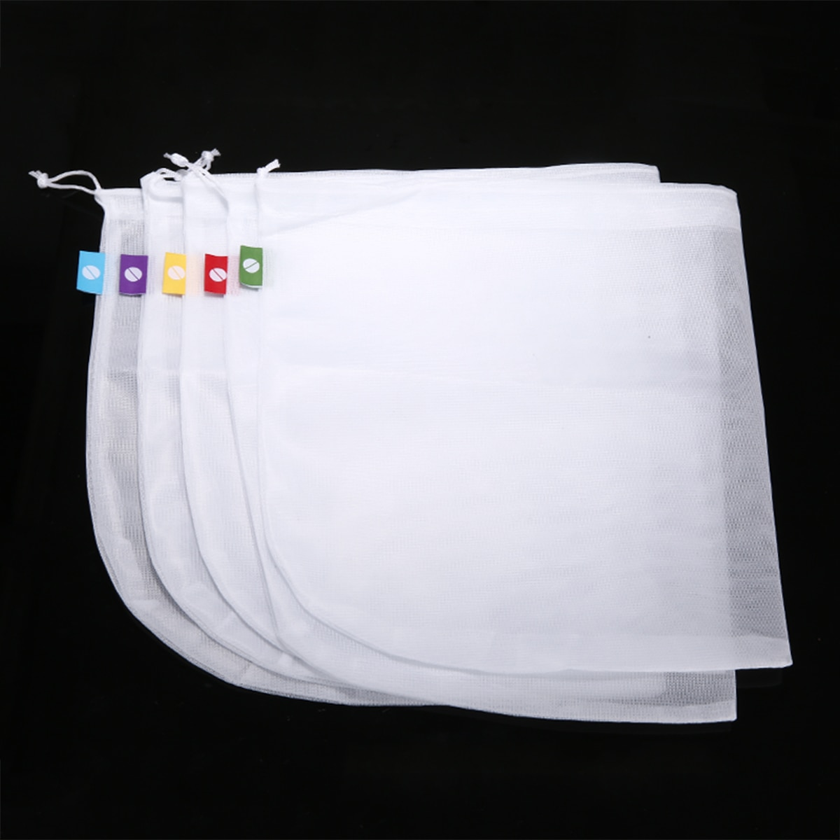 5Pcs 35*30cm Reusable Mesh Produce Bags Grocery As A Nut Milk Bag Eco Friendly For Vegetable Fruit Storage Bags