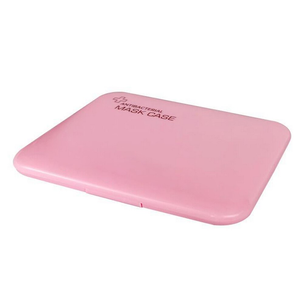 1pcs Mask Storage Box PP Silver Ion Disinfection Portable Mask Holder Organizer Face Masks Container Dustproof Mask Case: Pink