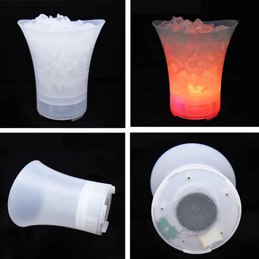 Suministros para fiestas, cubo de hielo KTV con barra de luz LED, cambiante de Color enfriador de vino, discotecas Bluetooth, contenedor de altavoz, utensilios de cocina