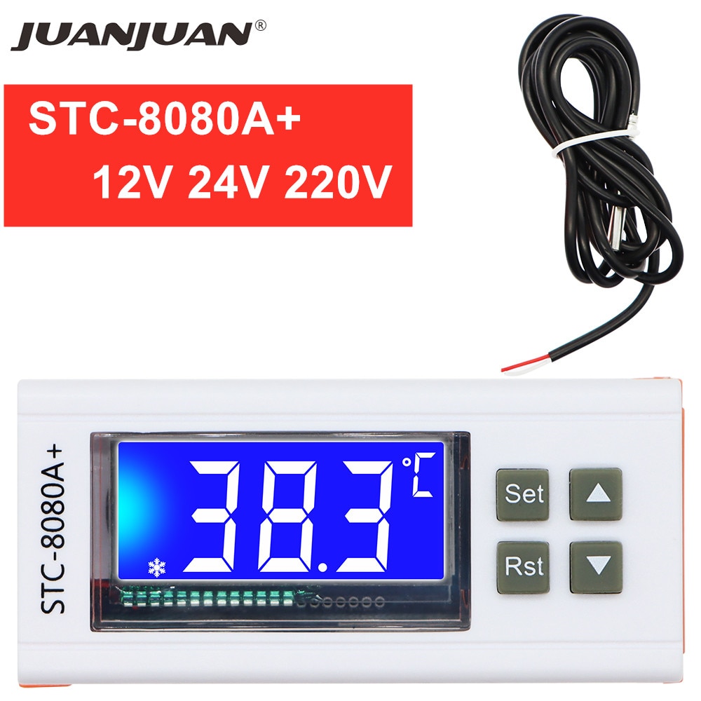 STC-8080A+ Digital Temperature Controller Automatic Timing Defrost Intelligent Thermostat Alarm Function 12V 24V 220V 90%off