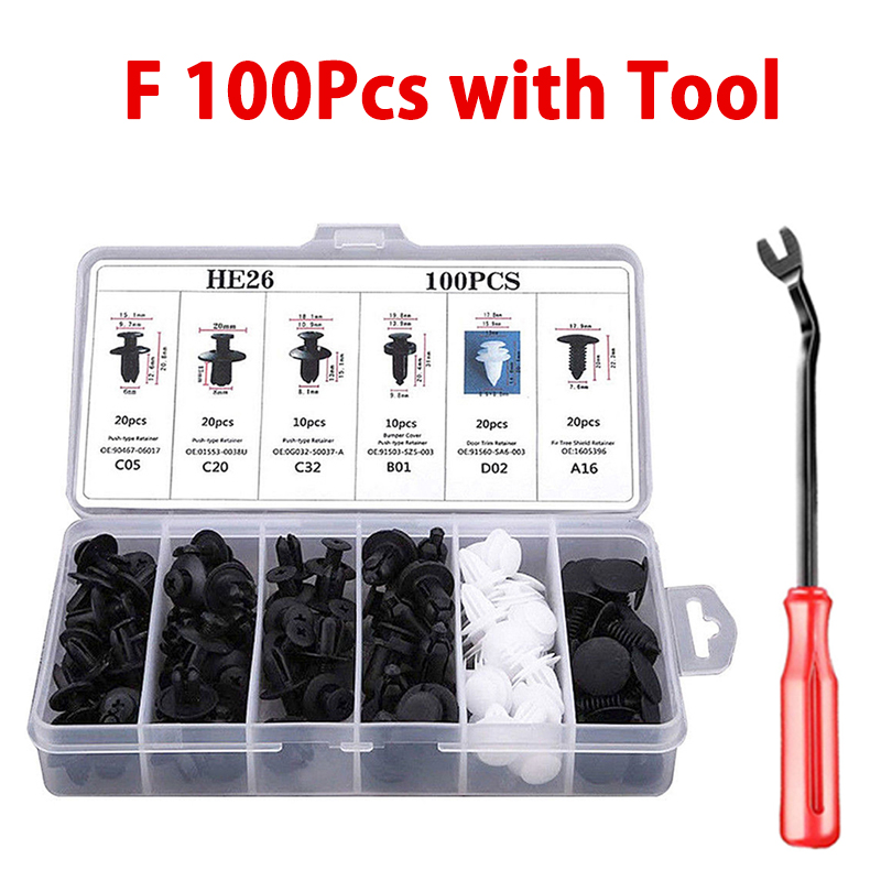 Clip de sujeción automático, pasador de retenedor de empuje para carrocería de coche mixto, remache, Kit de sujeción de Panel embellecedor de puerta de parachoques, Clips para coche, embalaje de caja o bolsa: Rosa