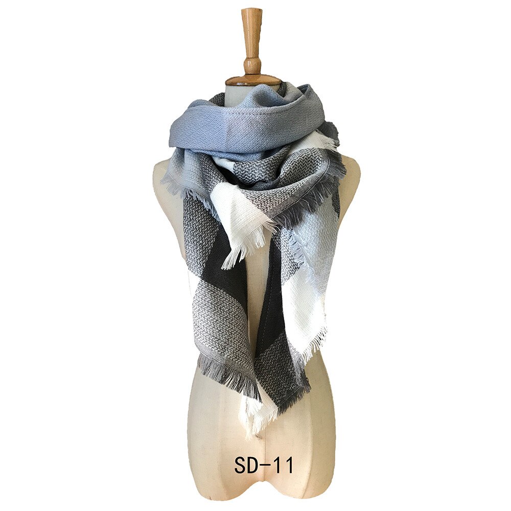 & Plaid Blanket Scarf Women Big Square Long Scarves Warm Tartan Checked Shaw Classic Tassel Plaid Scarf Winter Neck Warmer: I